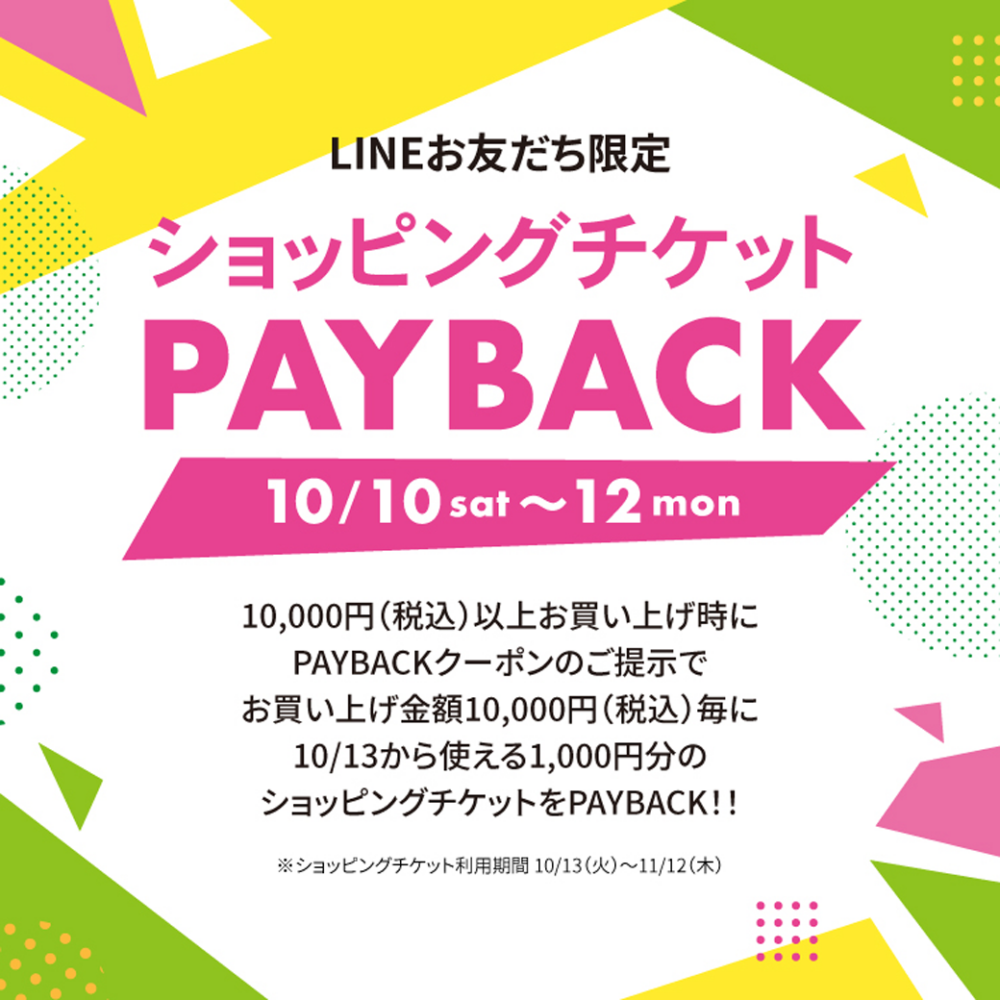 LINEお友だち限定ショッピングチケットPAYBACKの外観